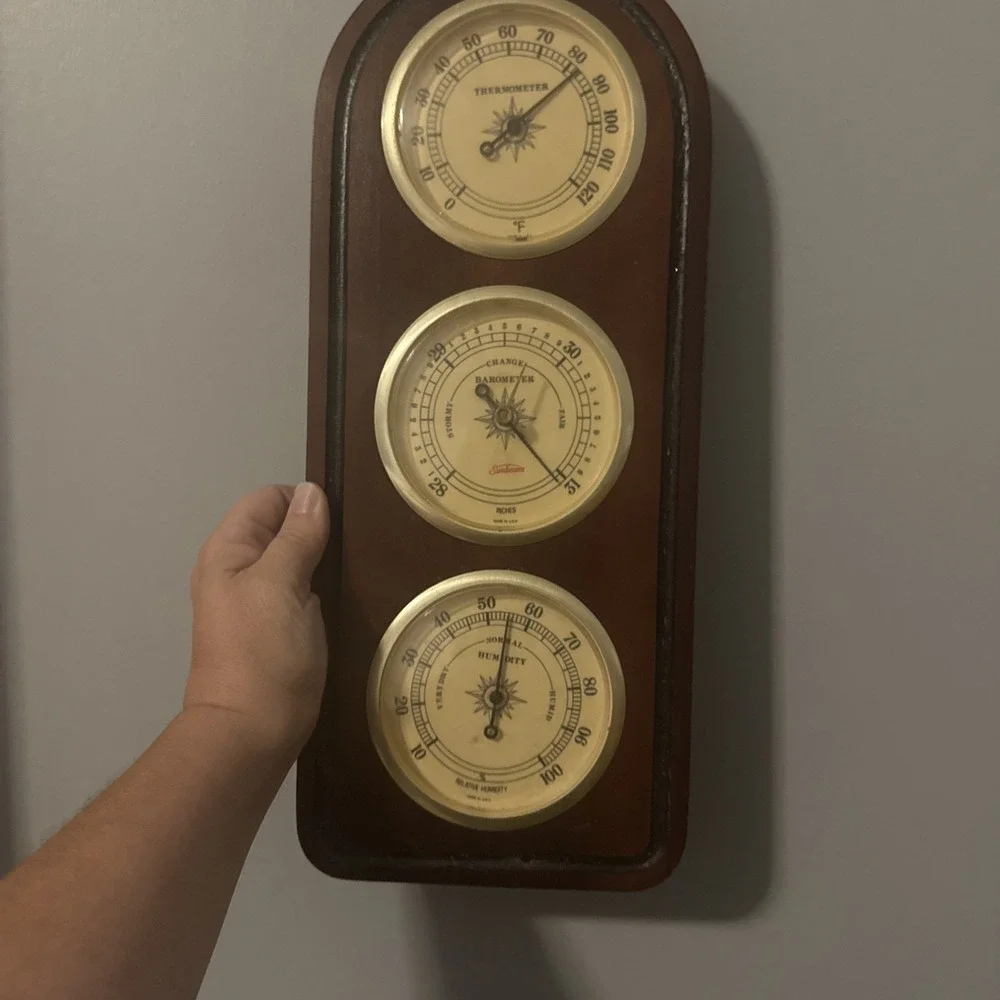 Vintage Sunbeam Weather Station Barometer Thermometer Humidity USA